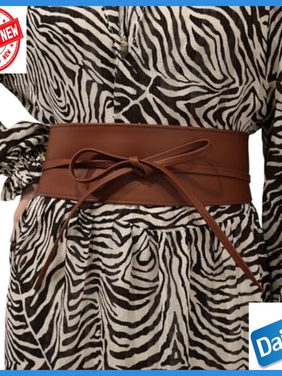Italian Full Grain Leather Obi Belt, Adjustable Fit, Made in France